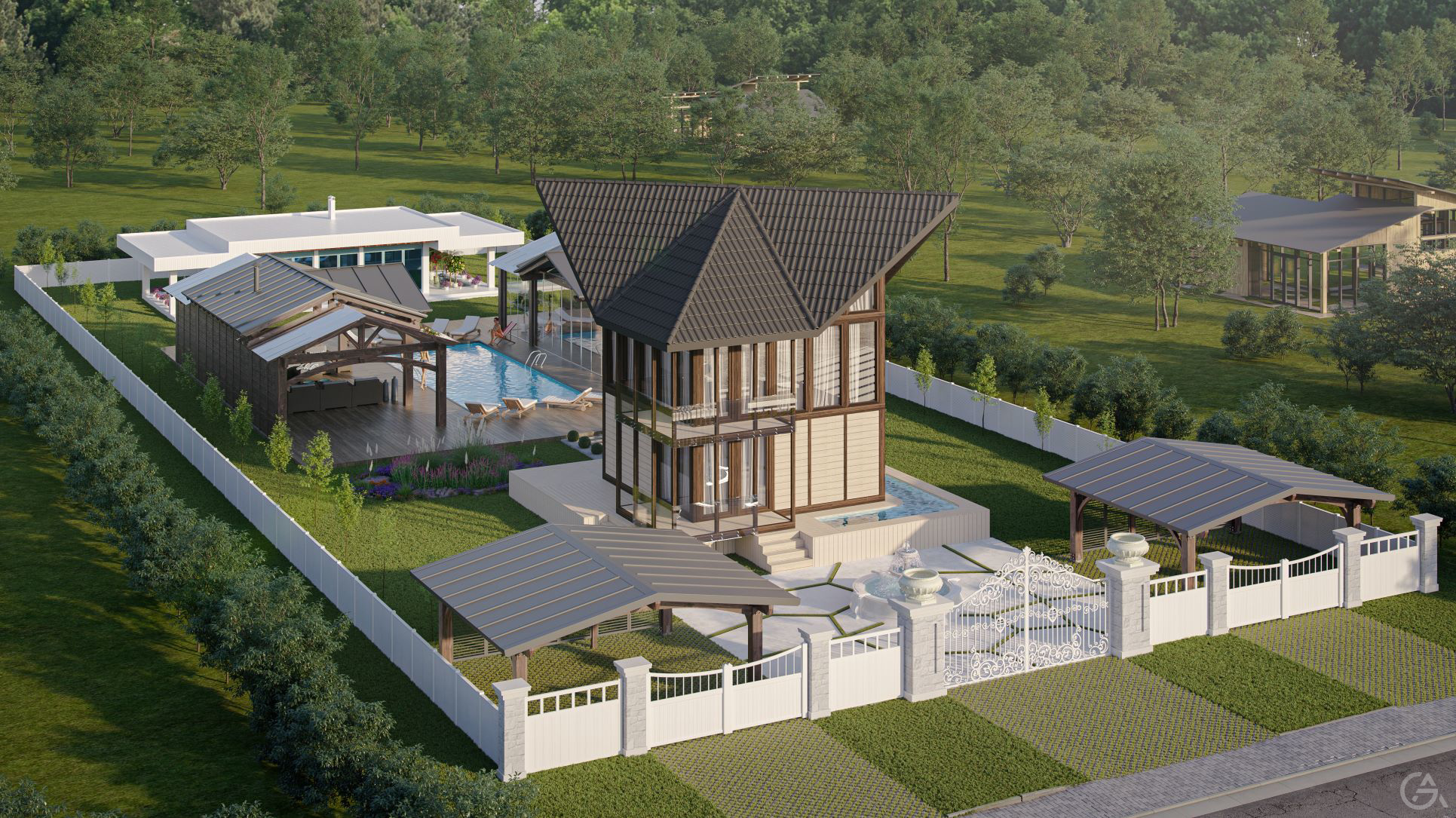 Уникальнаяная Усадьба со СПА комплексом с домами для отдыха - GrandActive
