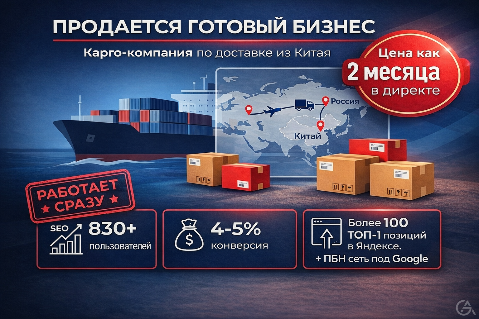 Готовый сайт по Карго Доставка из Китая ТОП 🚀 в поиске Яндекс и Гугл - GrandActive